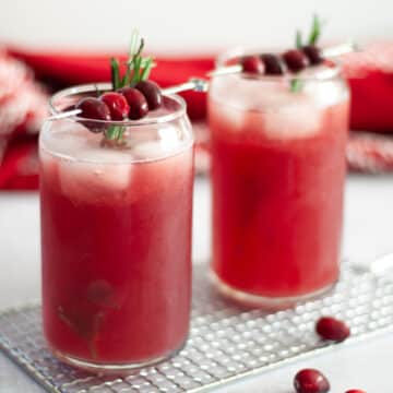 Feature image for cranberry ginger kombucha mocktail.