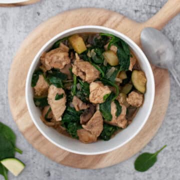 Feature image for our five spice chicken, mushroom, and vegetables recipe.