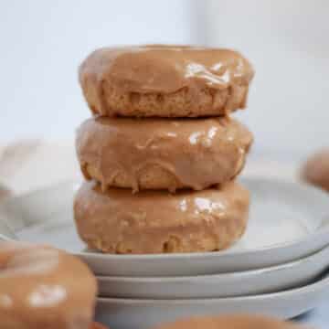 Feature image for our baked maple donuts recipe with maple glaze.