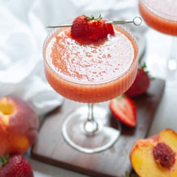 Feature image for our peach strawberry frose recipe.