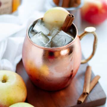 Feature image for our bourbon cider mule recipe.