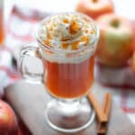 Feature image for our starbucks copycat caramel apple spice recipe.