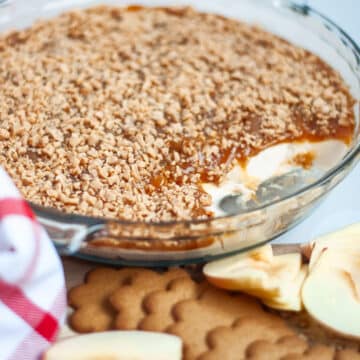 Feature image for our caramel apple cream cheese dip recipe.