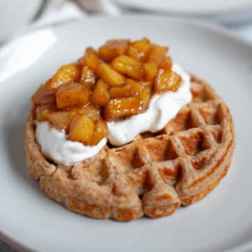 Feature image for our applesauce waffles recipe.