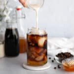 Feature image for our honey almondmilk cold brew starbucks copycat recipe.