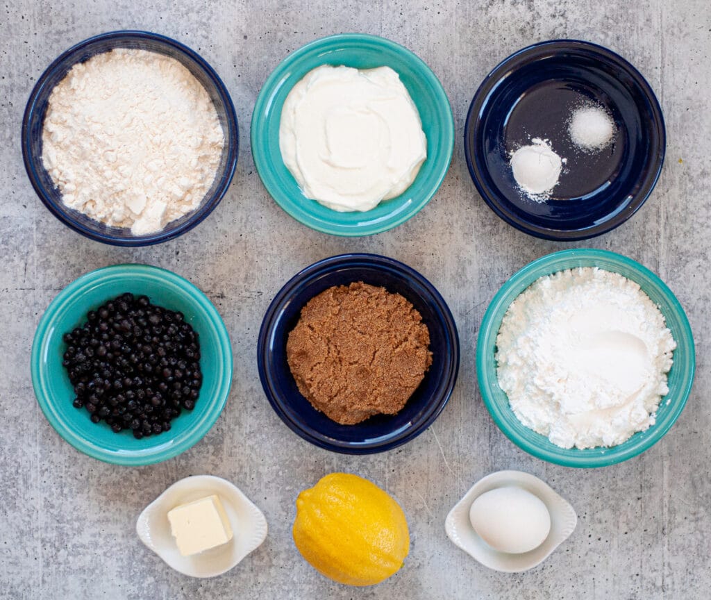 Ingredients set out for this baked donuts recipe