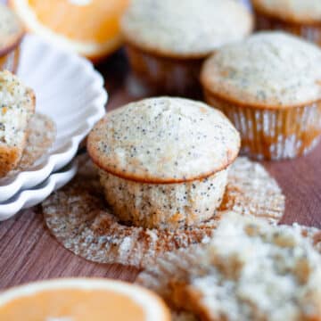 Feature image for our orange poppyseed muffins recipe.