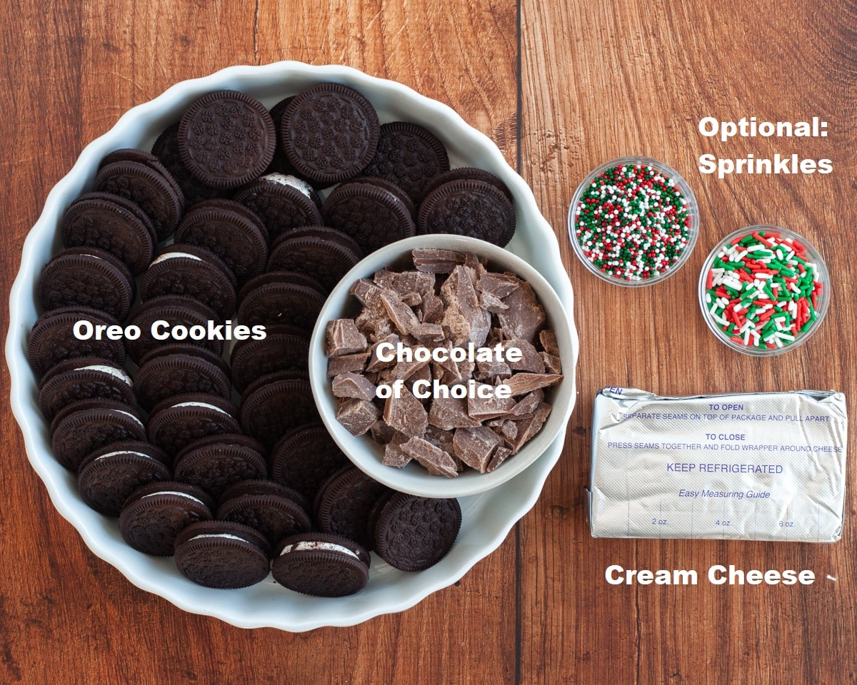 ingredients needed to make oreo balls.