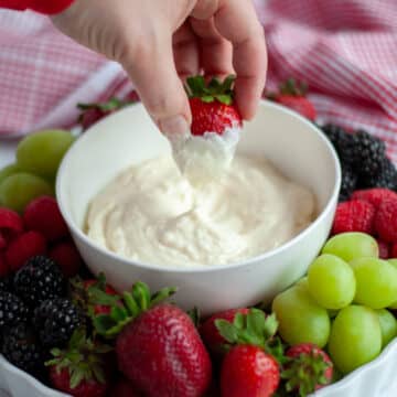 Feature image for our 2 ingredient fruit dip recipe.