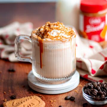 Feature image for our biscoff cookie butter latte recipe.