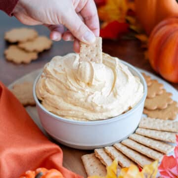 Feature image for our no bake pumpkin pie dip recipe.