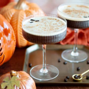 Feature image for our pumpkin spice espresso martini recipe.