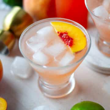 Feature image for our peach daiquiris recipe.