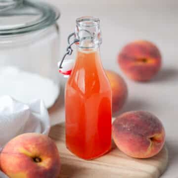 Feature image for our peach syrup recipe.