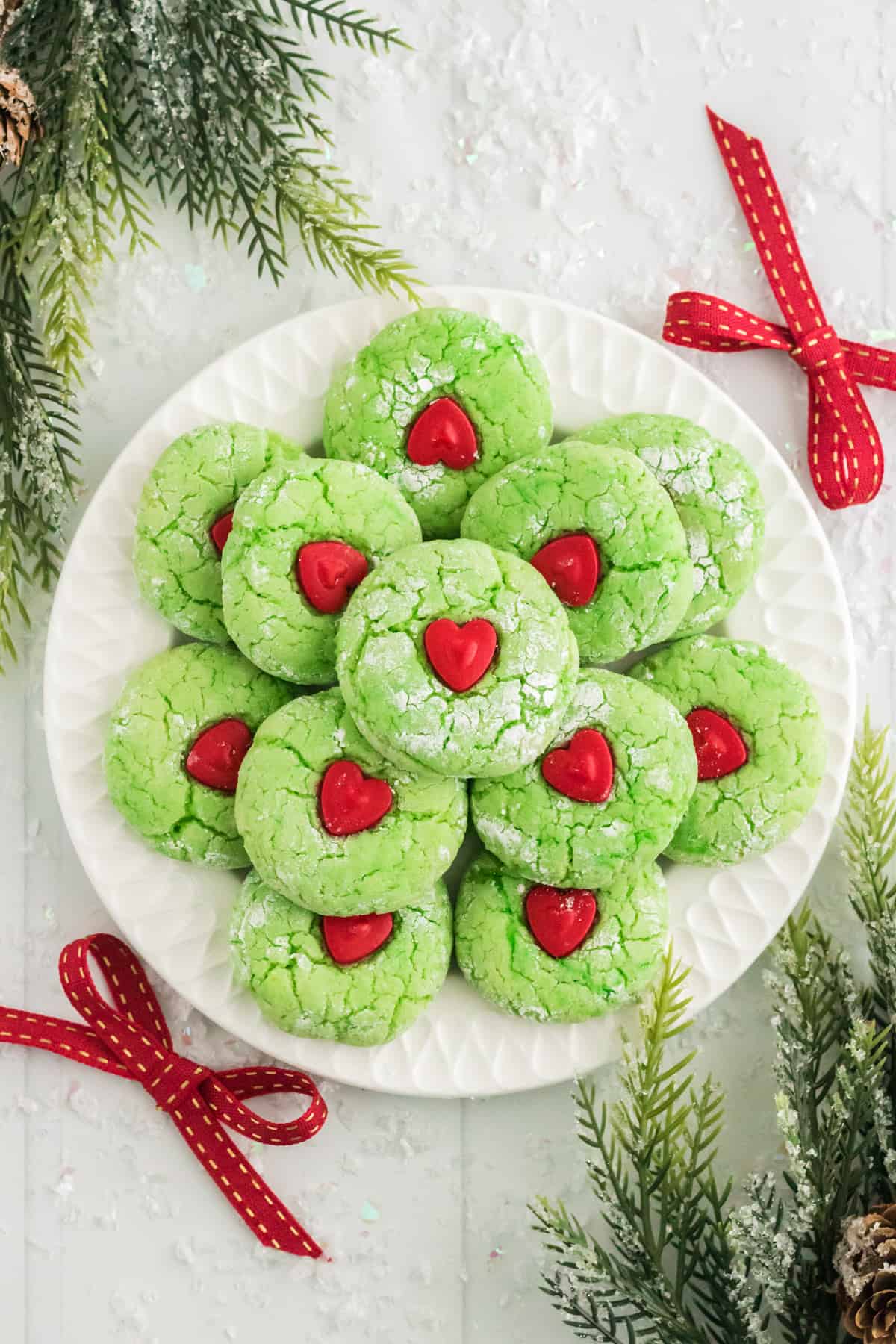 Grinch Cake Mix Cookies by Crayons + Cravings.