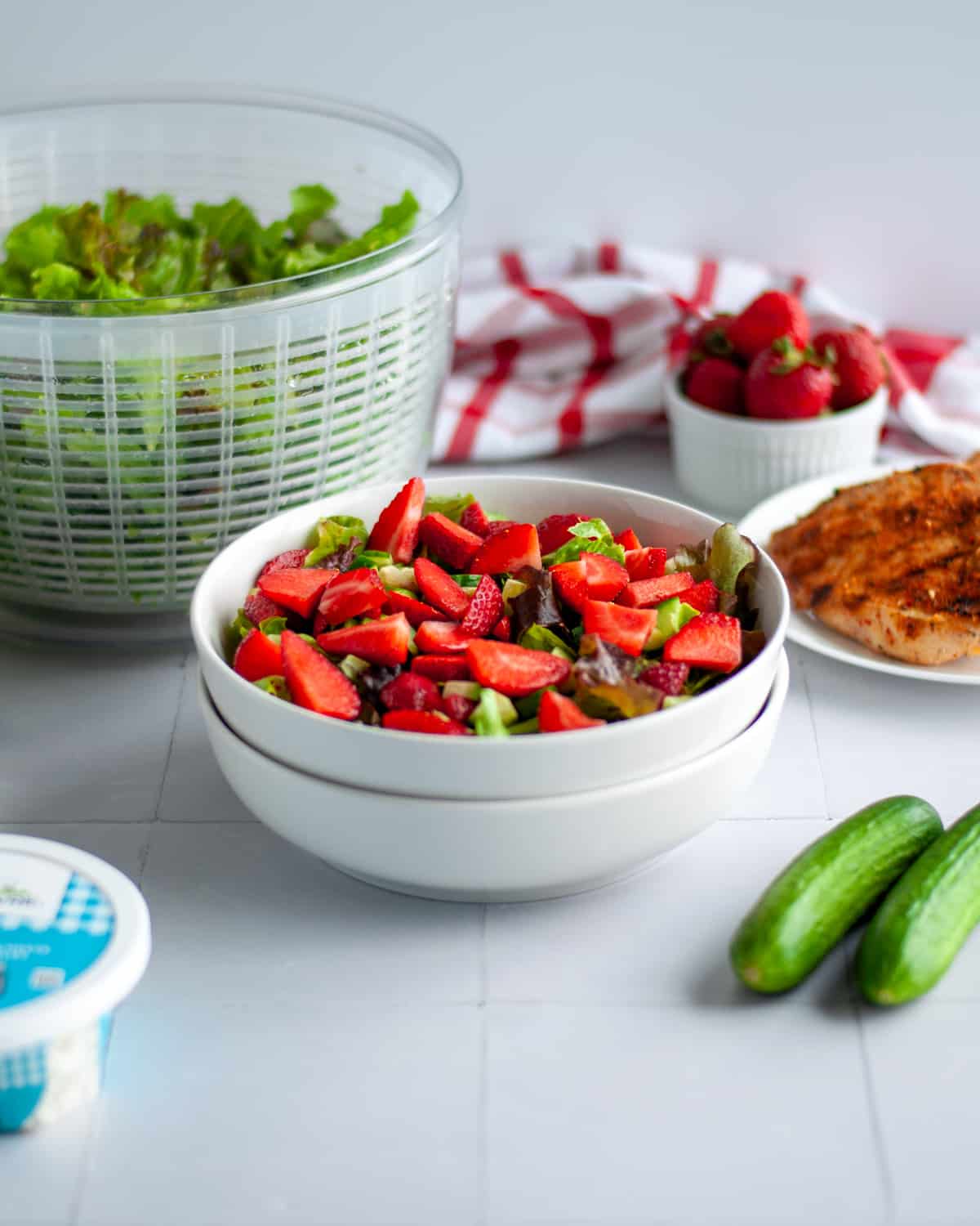 Chicken and Strawberry Salad Recipe - Easy Summer Lunch - Our Love